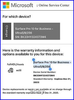 2024 Microsoft Surface Pro 10 for Business 13 Core Ultra 5 135U 8GB RAM 256GB