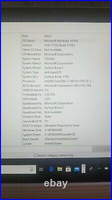 Microsoft Surface Book 2 15 i7-8650U 1.9GHz 16GB RAM 256GB SSD GTX1060