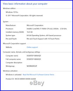Microsoft Surface Laptop, i7, 512GB SSD, 16GB RAM, 13.5 inch display, Windows 10