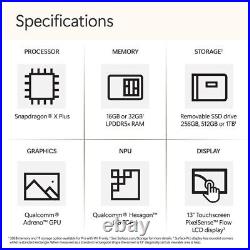 Microsoft Surface Pro 11th Gen Touch 13 Snapdragon X Plus 16GB 256GB SSD WIN11