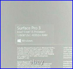 Microsoft Surface Pro 3 1631 i5-4300U 128GB SSD 4GB RAM Win10 BUNDLE (Z3E)