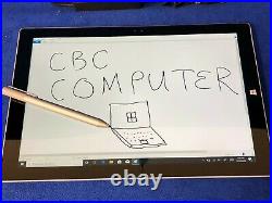 Microsoft Surface Pro 3 Core i5 4GB 128GB Keyboard Stylus Webcam Windows 10 Pro