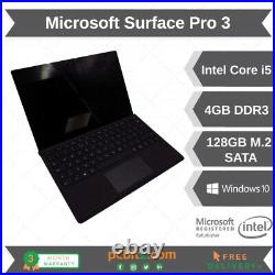 Microsoft Surface Pro 3 i5-4300u @ 1.9GHz 4GB RAM 128GB WINDOWS 10 PRO Black