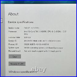 Microsoft Surface Pro 4 1724 12.3 Core i5-6300u 2.40GHz 8GB RAM 256GB SSD