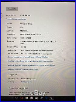 Microsoft Surface Pro 4 256GB Intel i7 16gbs ram & Microsoft Fingerprint KB