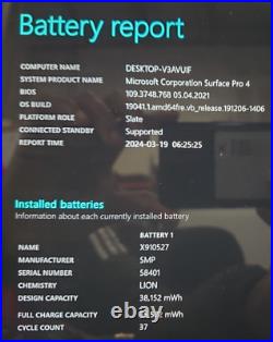 Microsoft Surface Pro 4 Core i7-6650U 2.20GHz 16GB RAM 256GB SSD Win 10 Pro