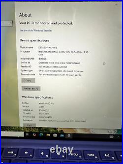 Microsoft Surface Pro 4 Intel i5-6300U X2 2.4GHz 256GB 8GB 12.3in