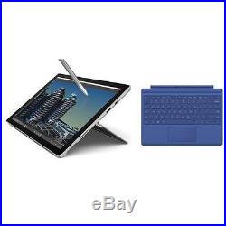 Microsoft Surface Pro 4 Tablet Silver, Bundle with Type Cover Keyboard Blue
