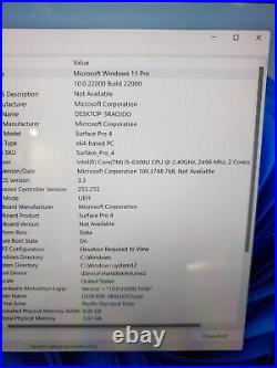 Microsoft Surface Pro 4 i5-6300U 4GB RAM 128GB SSD With Keyboard Win11 #69