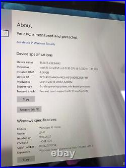 Microsoft Surface Pro 5 1796 m3-7Y30 1GHz 4GB RAM 128GB SSD 12.3