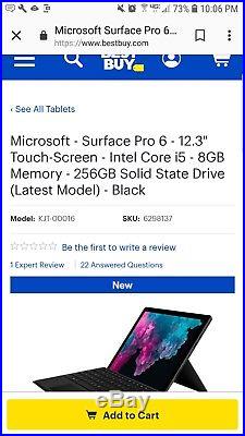 Microsoft Surface Pro 6 12.3 Touch i5 8GB 256GB Black