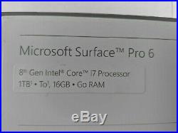 Microsoft Surface Pro 6 12.3 i7-8650U 1.9GHz 16GB RAM 1TB SSD Windows 10 -J4617