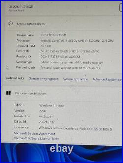 Microsoft Surface Pro 6 16GB i7-8650U 1TB SSD Model 1796 Win 11 Home