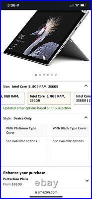 Microsoft Surface Pro 7 12.3 (256GB SSD, Intel Core i5-1035G4, 8GB RAM) Laptop