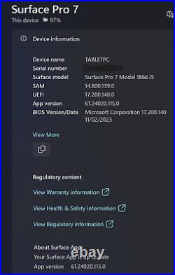Microsoft Surface Pro 7 12.3 Intel Core i5 8GB RAM 128GB SSD Platinum