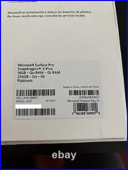 Microsoft Surface Pro Snapdragon X Plus CPU 16GB RAM 256GB SSD Platinum