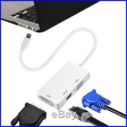 Mini Display Port to HDMI VGA DVI Adapter Cable for Microsoft Surface Pro 3 in1