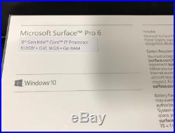 NEW Microsoft Surface Pro 6 12.3 512GB 16GB 8th Gen i7-8650U win 10 warranty