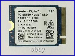 WD PC SN530 1TB M. 2 2230 SSD NVMe PCIe For Microsoft Surface Pro X Pro 7 & 8 SSD