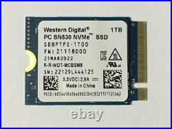 WD PC SN530 1TB M. 2 2230 SSD NVMe PCIe For Microsoft Surface Pro X Pro 7 & 8 SSD